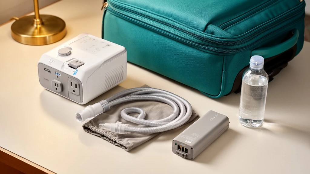 Cruise CPAP planning diagram connecting line requests, carry-on essentials, and power items that require permission